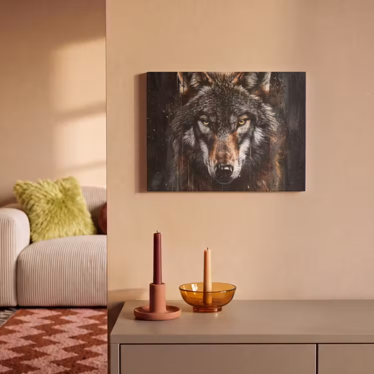 Acoustic Felt - Animals - Wolf - Portrait - Black - Brown — 2