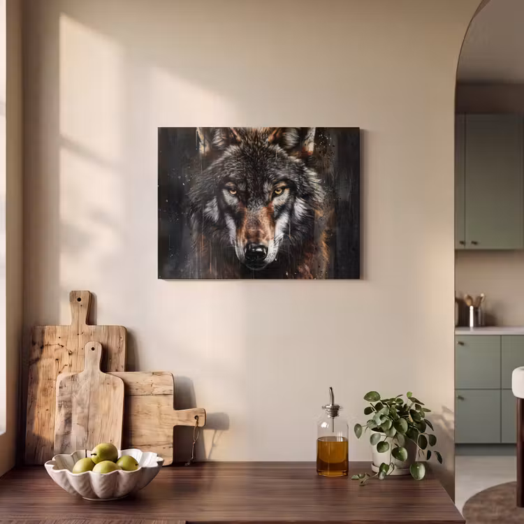 Acoustic Felt - Animals - Wolf - Portrait - Black - Brown — 3