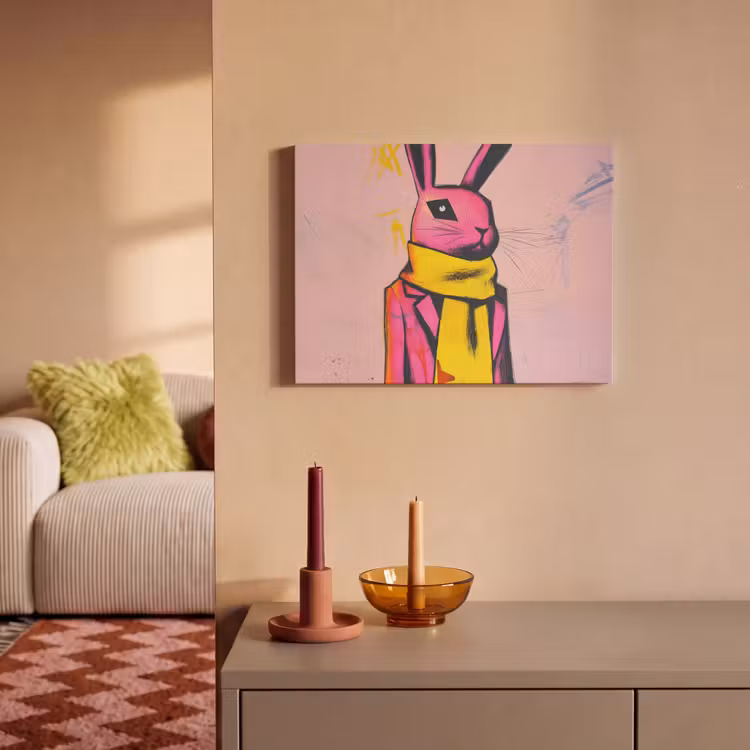 Acoustic Felt - Abstract - Rabbit - Scarf - Yellow — 2