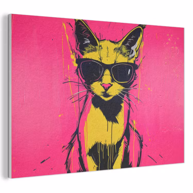 Acoustic Felt - Cat - Art - Sunglasses - Pink — 1