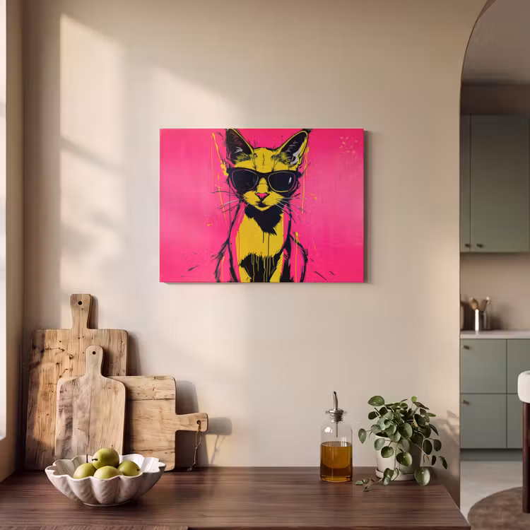 Acoustic Felt - Cat - Art - Sunglasses - Pink — 3
