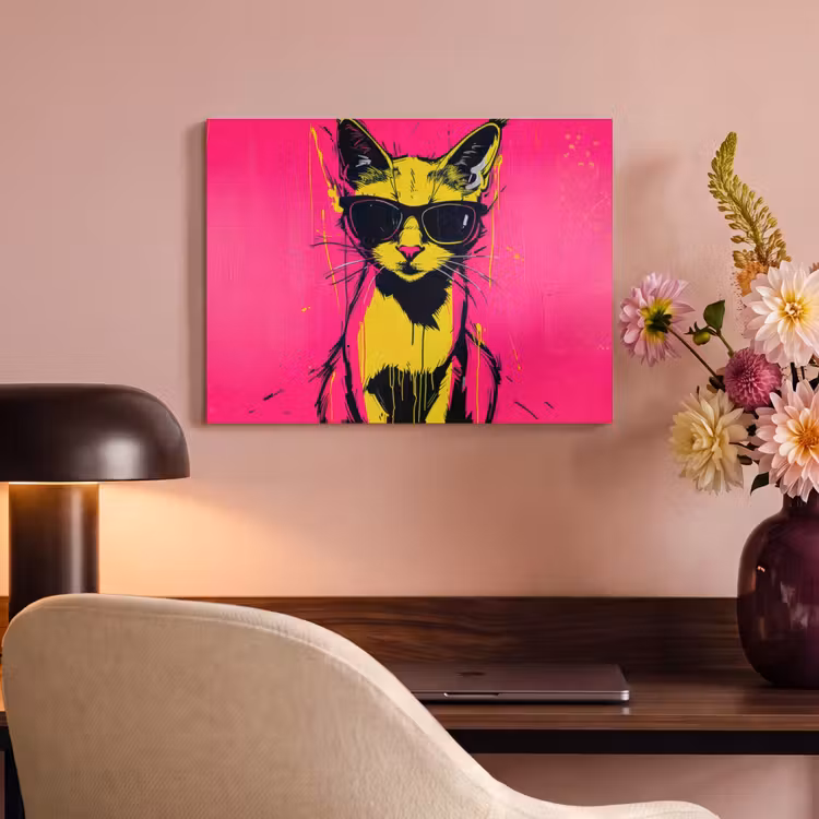 Acoustic Felt - Cat - Art - Sunglasses - Pink — 4