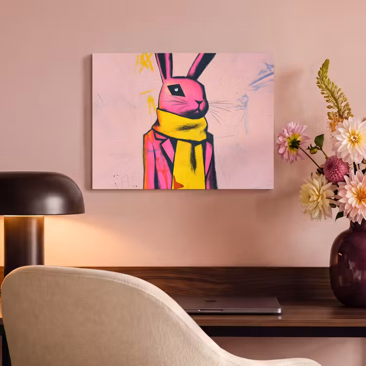 Acoustic Felt - Abstract - Rabbit - Scarf - Yellow — 4