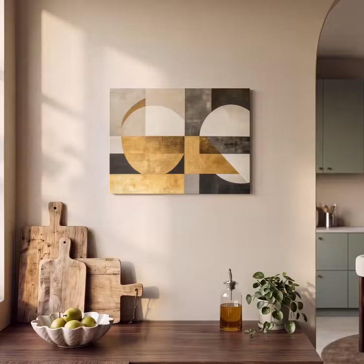 Acoustic Felt - Abstract - Gold - Gray - Shapes - Geometric — 3