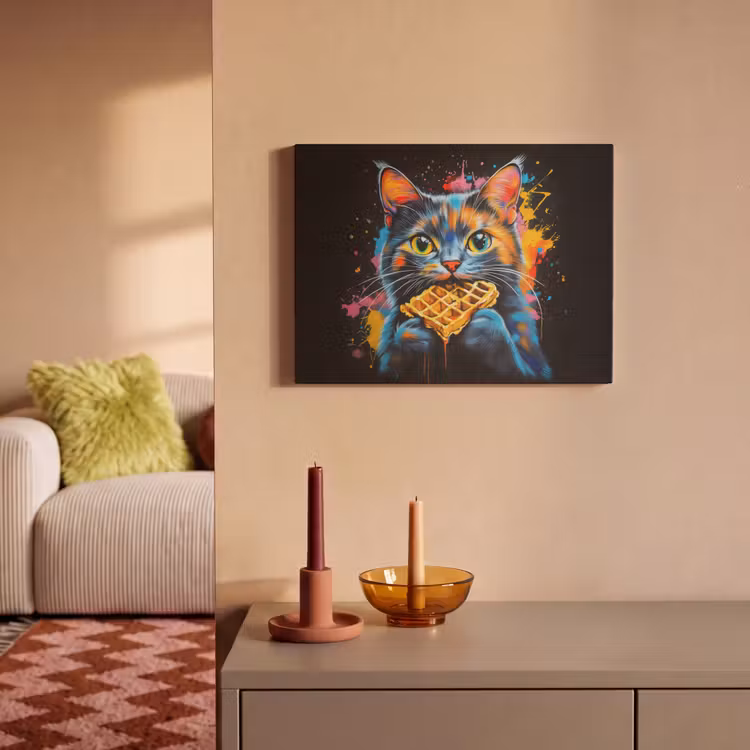 Acoustic Felt - Cat - Graffiti - Colorful - Waffle - Food — 2