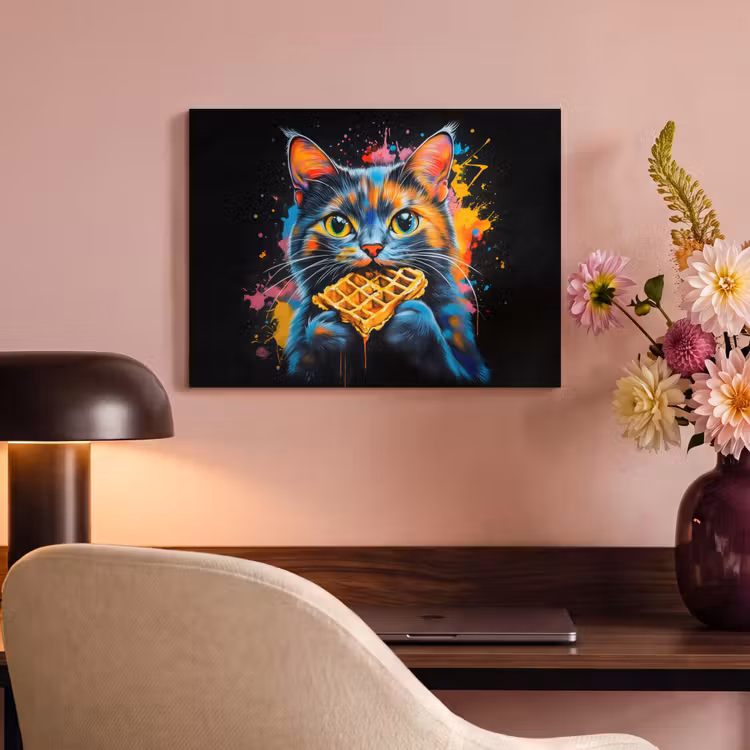 Acoustic Felt - Cat - Graffiti - Colorful - Waffle - Food — 4