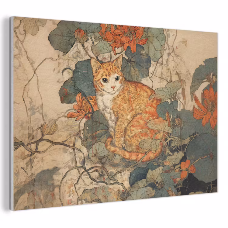 Acoustic Felt - Cat - Ornate - Flowers — 1