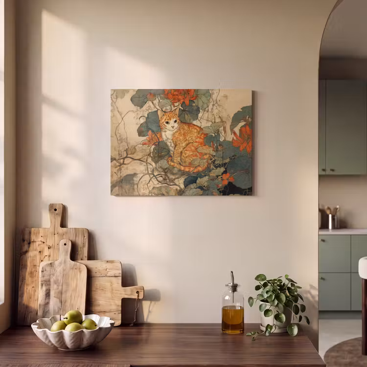 Acoustic Felt - Cat - Ornate - Flowers — 3