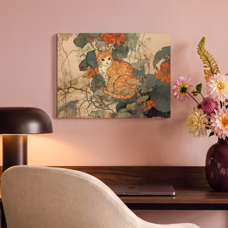 Acoustic Felt - Cat - Ornate - Flowers — 4
