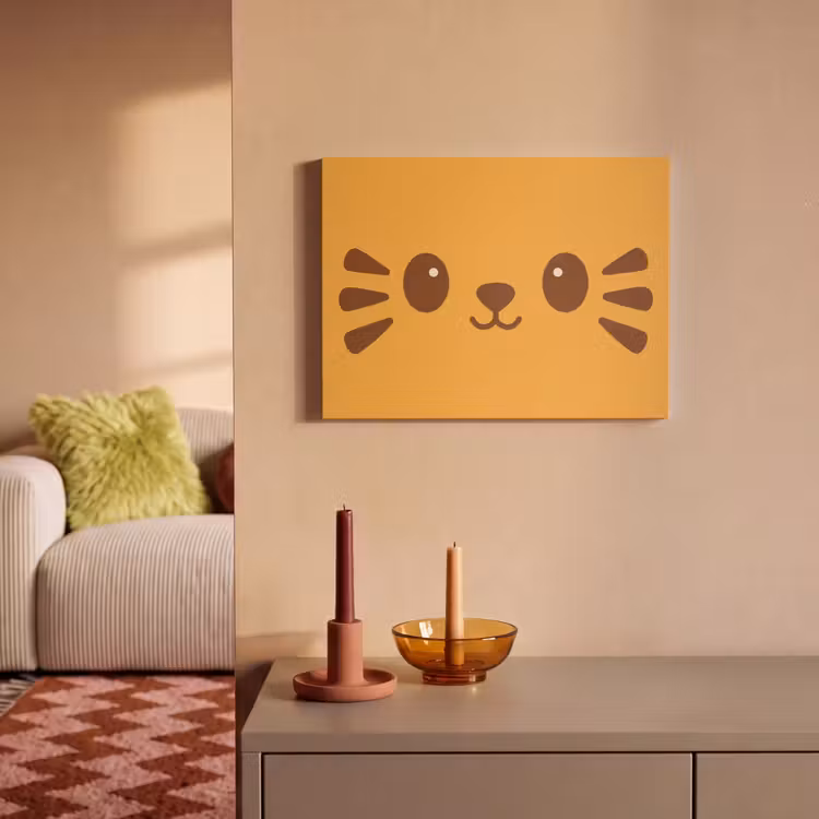 Acoustic Felt - Cat - Simplistic - Orange - Cheerful — 2