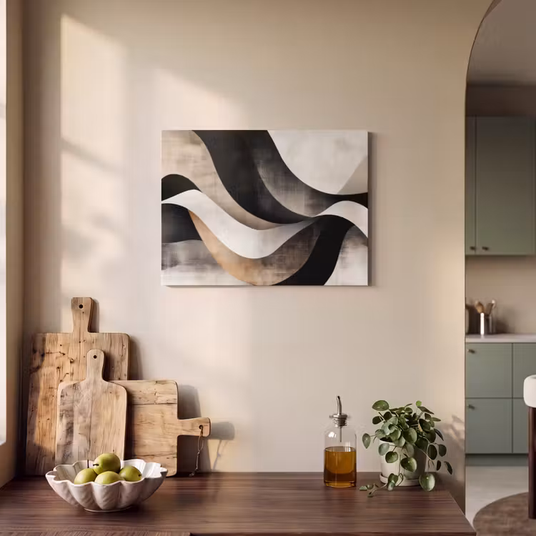 Acoustic Felt - Abstract - Waves - Black - Weathered — 3