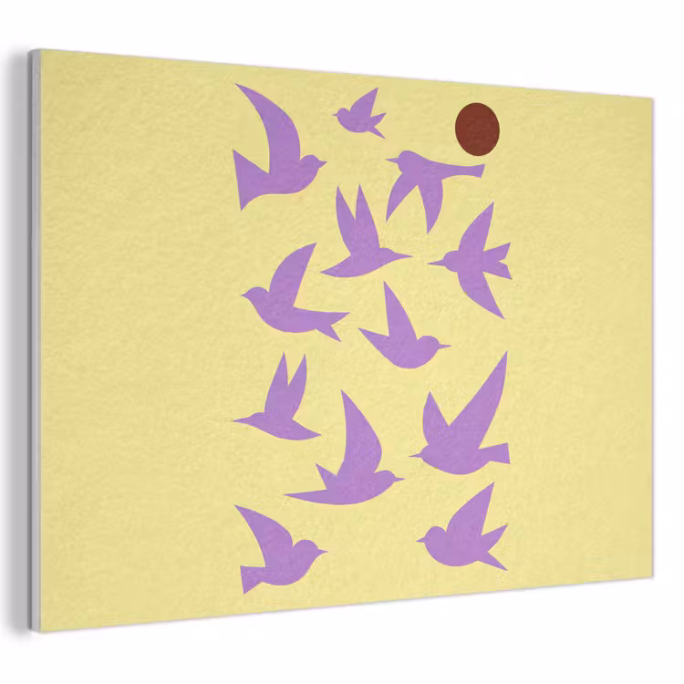 Acoustic Felt - Birds - Circle - Yellow - Movement — 1