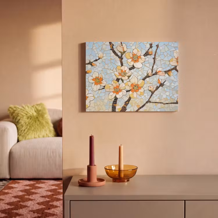 Acoustic Felt - Blossoms - White - Mosaic - Branch — 2