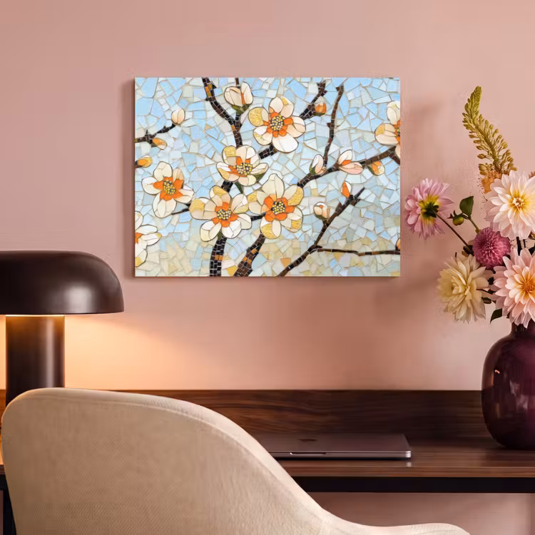 Acoustic Felt - Blossoms - White - Mosaic - Branch — 4