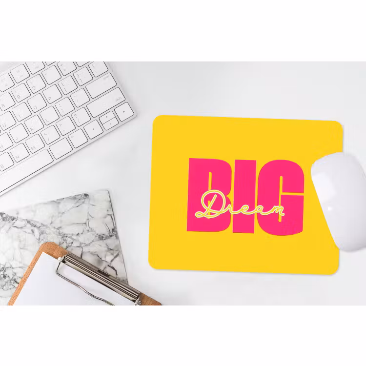 Mouse Pad - Dream big - Yellow - Pink — 2