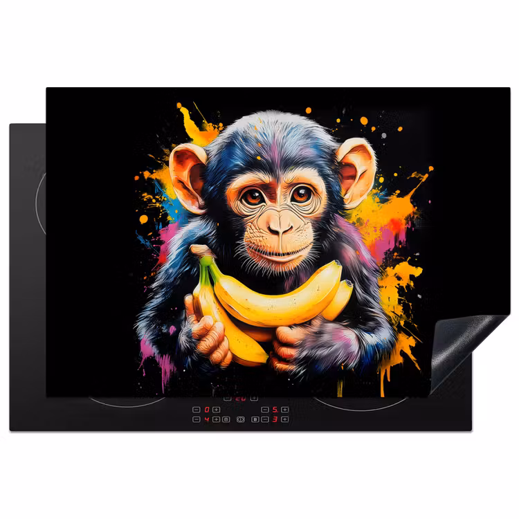 Induction Hob Cover - Monkey - Graffiti - Colorful - Bananas - Modern — 1