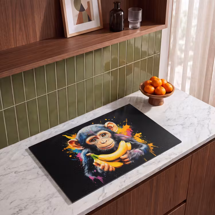 Induction Hob Cover - Monkey - Graffiti - Colorful - Bananas - Modern — 3