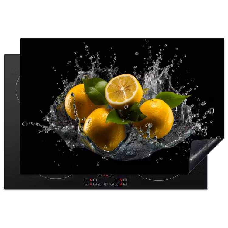 Induction Hob Cover - Lemon - Fruit - Yellow - Black — 1