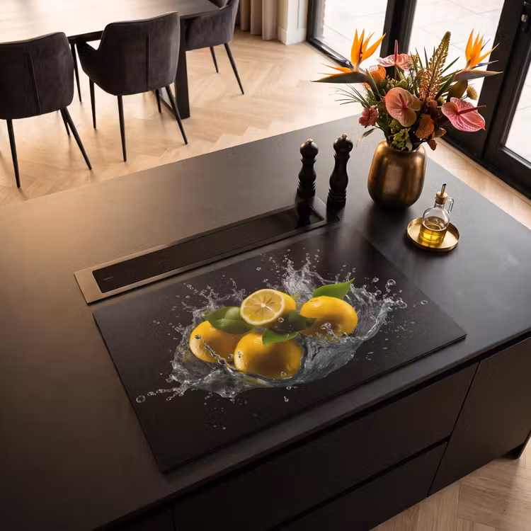Induction Hob Cover - Lemon - Fruit - Yellow - Black — 2