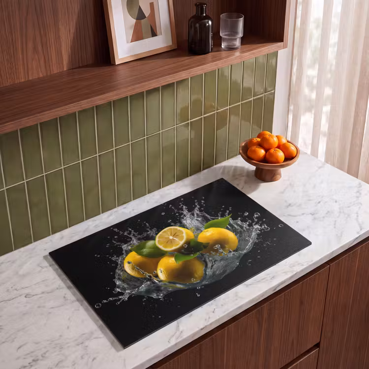Induction Hob Cover - Lemon - Fruit - Yellow - Black — 3