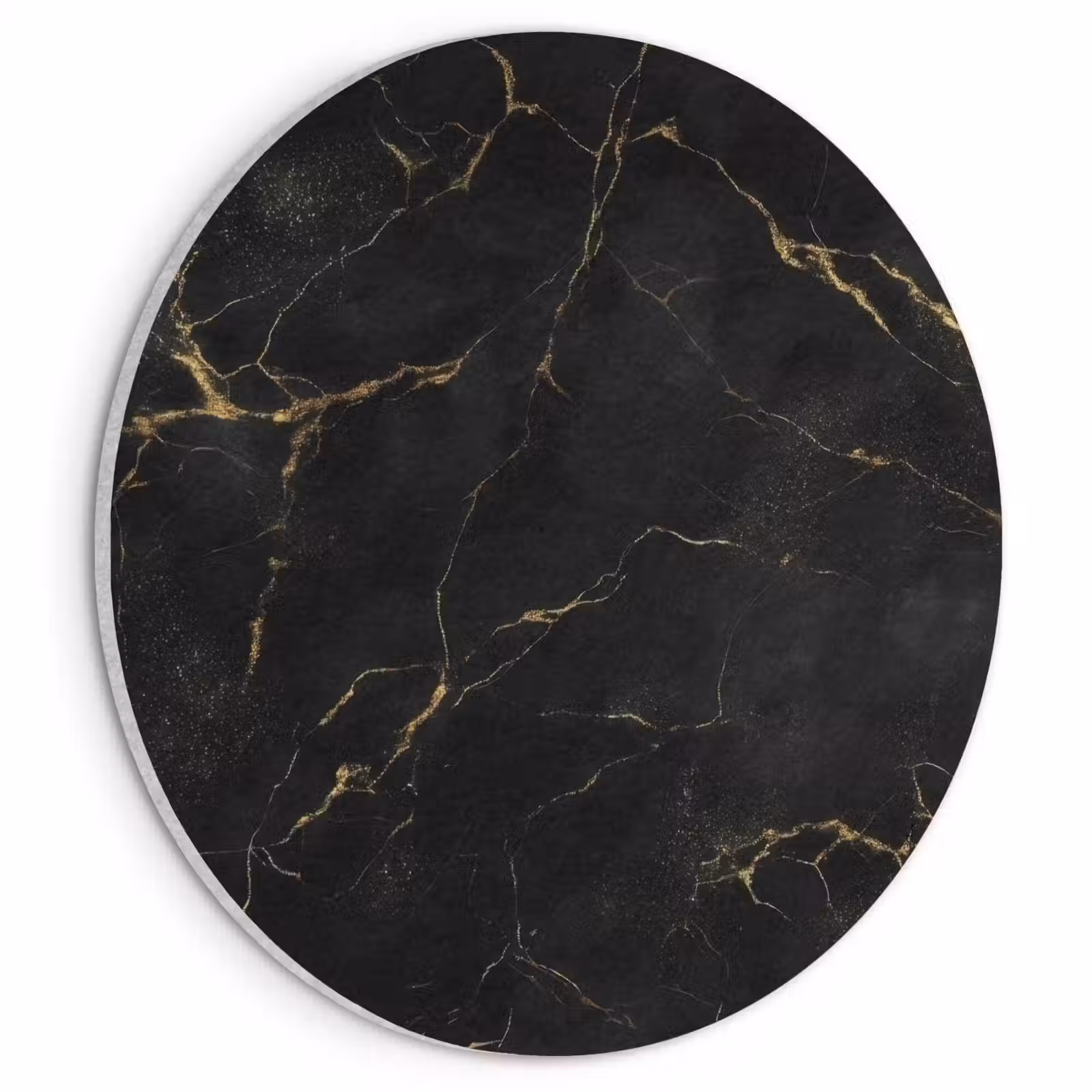 Acoustic painting round - Black marble - Golden veins - Classic — 1