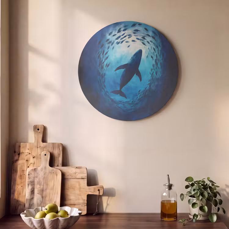 Acoustic painting round - Whale - Fish - Dark Blue — 4