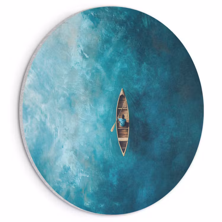 Acoustic painting round - Boat - Water - Blue — 1