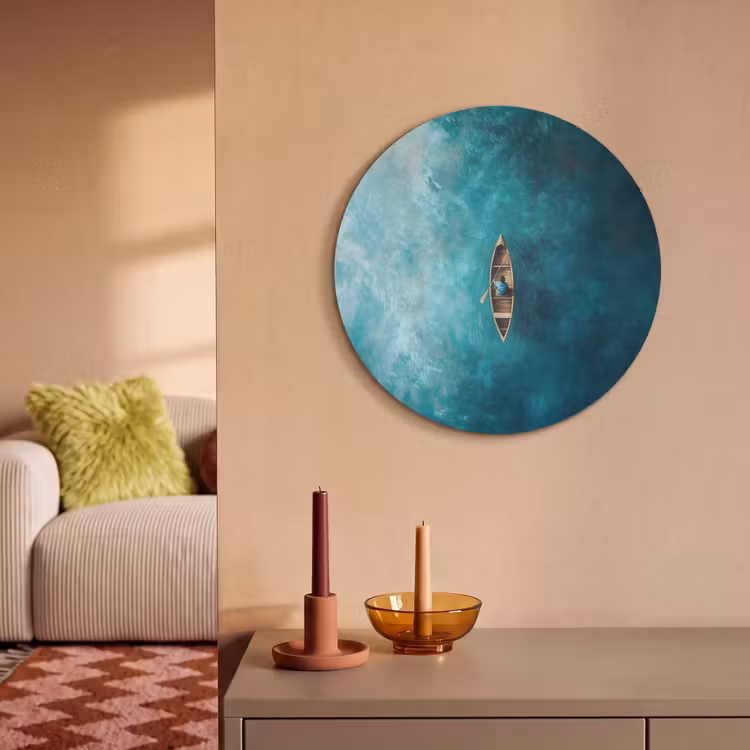 Acoustic painting round - Boat - Water - Blue — 3