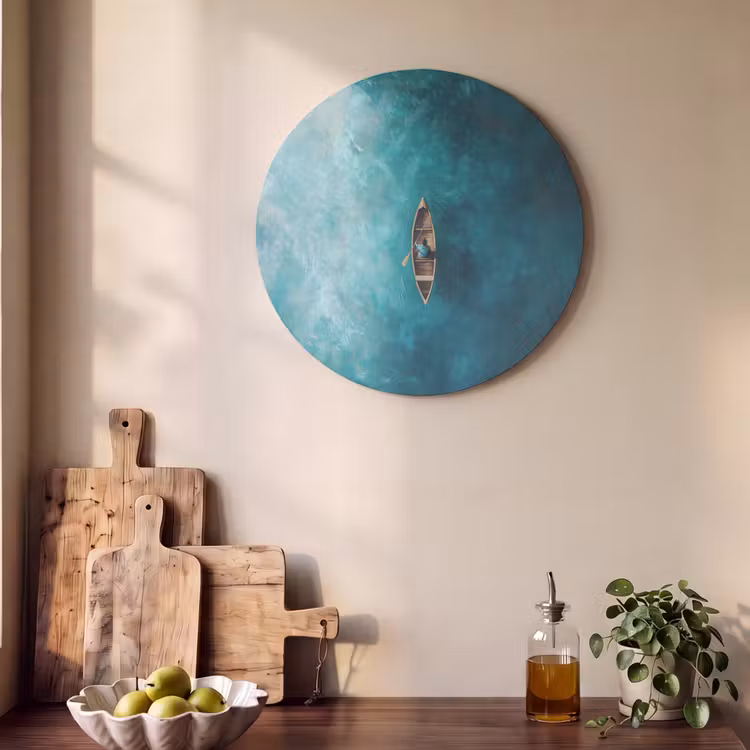 Acoustic painting round - Boat - Water - Blue — 4