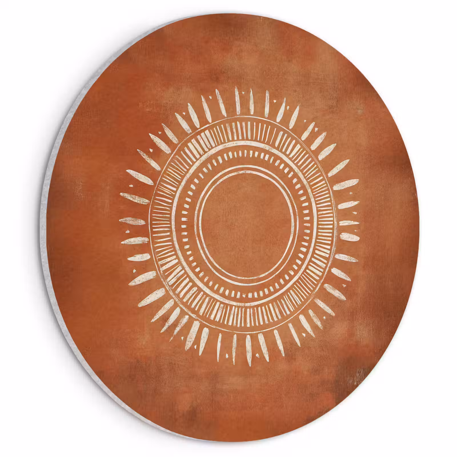 Acoustic painting round - Abstract - Lines - Sunrays - Reddish brown — 1