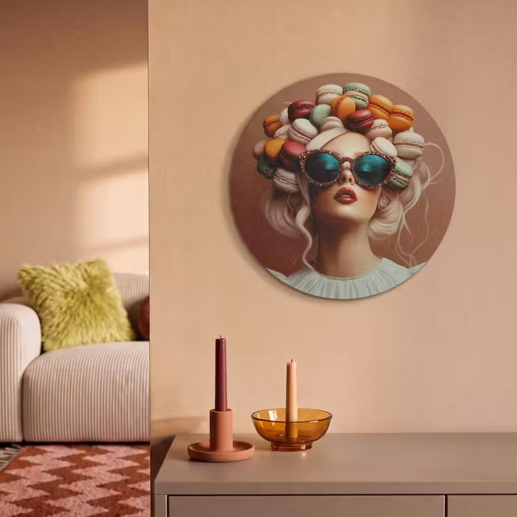 Acoustic painting round - Woman - Macaroons - Glasses — 3