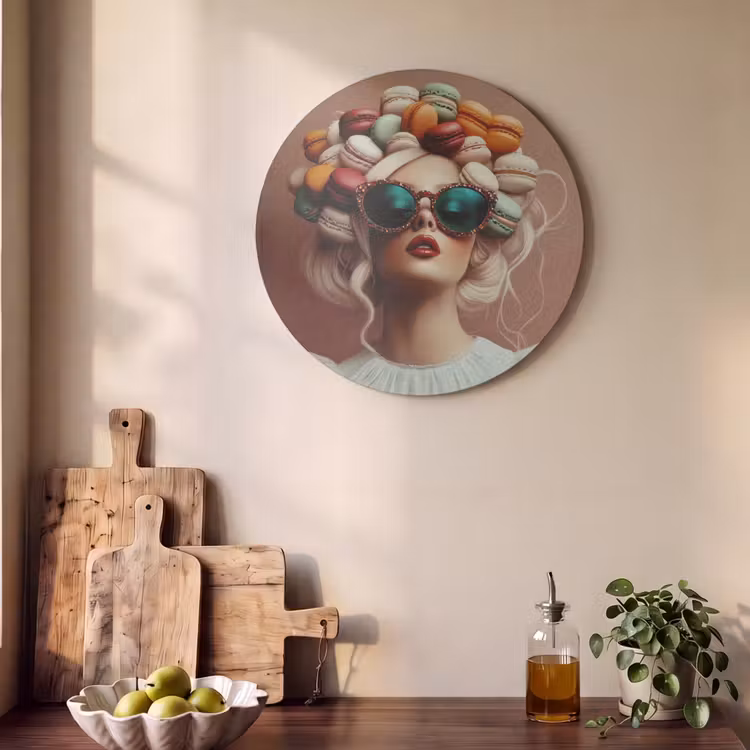 Acoustic painting round - Woman - Macaroons - Glasses — 4