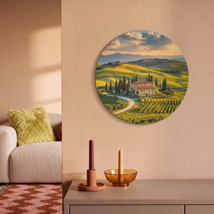 Acoustic painting round - Tuscany - Landscape - Vineyards — 3