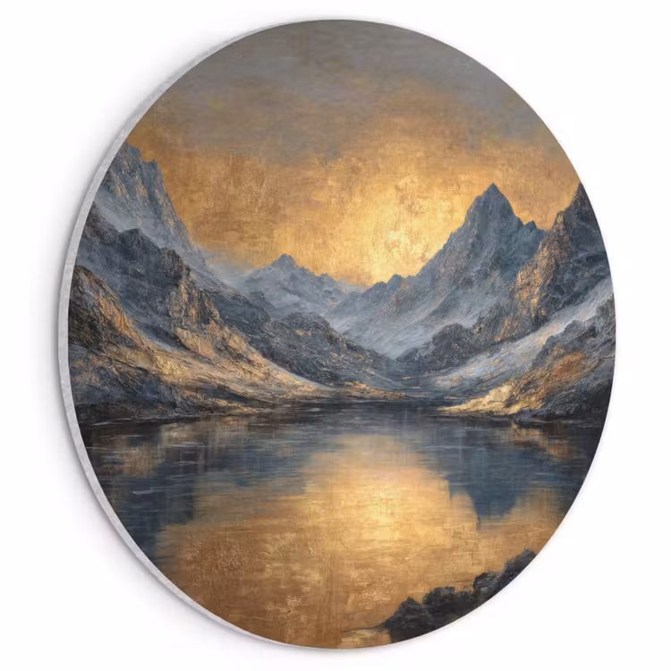 Acoustic painting round - Mountain Scenery with Golden Sunset — 1