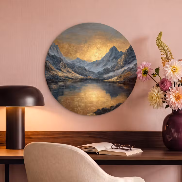 Acoustic painting round - Mountain Scenery with Golden Sunset — 2