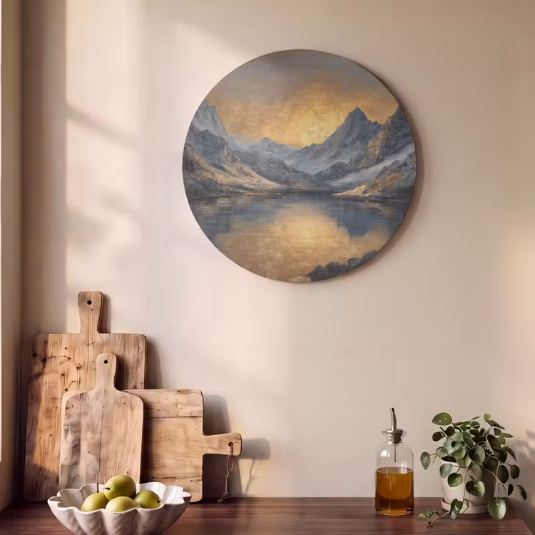 Acoustic painting round - Mountain Scenery with Golden Sunset — 4
