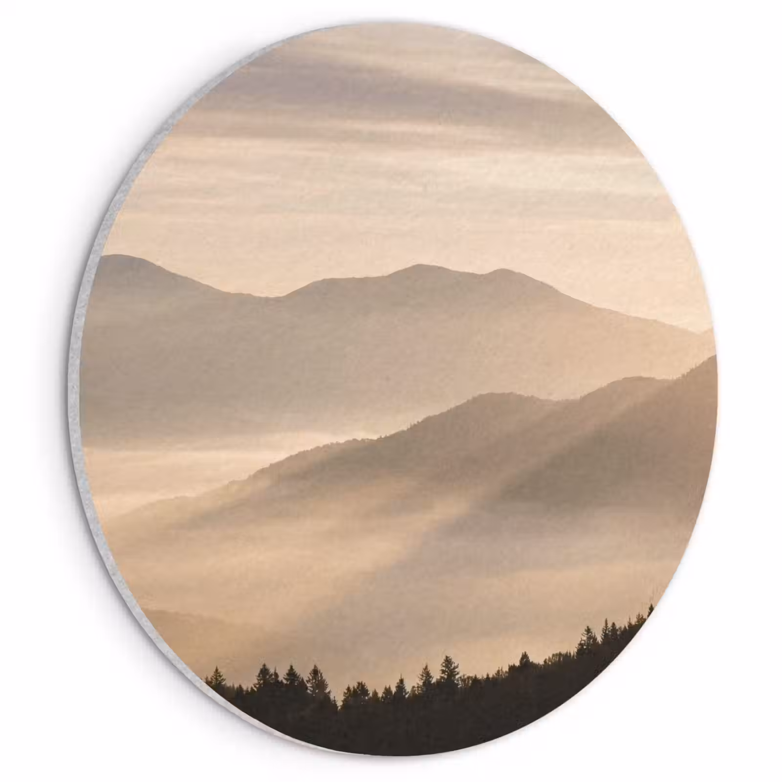 Acoustic painting round - Mountains - Fog - Sunbeams — 1