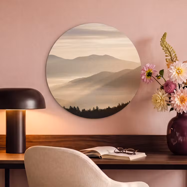 Acoustic painting round - Mountains - Fog - Sunbeams — 2