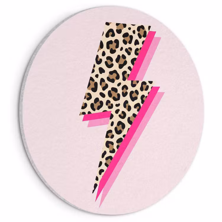 Acoustic painting round - Polka dots - Pink - Lightning — 1