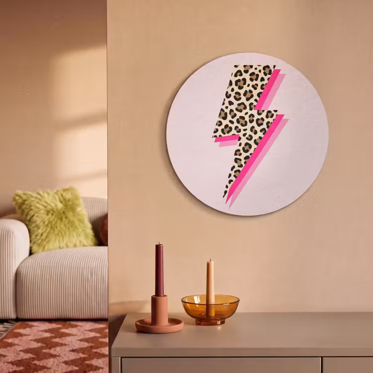 Acoustic painting round - Polka dots - Pink - Lightning — 3