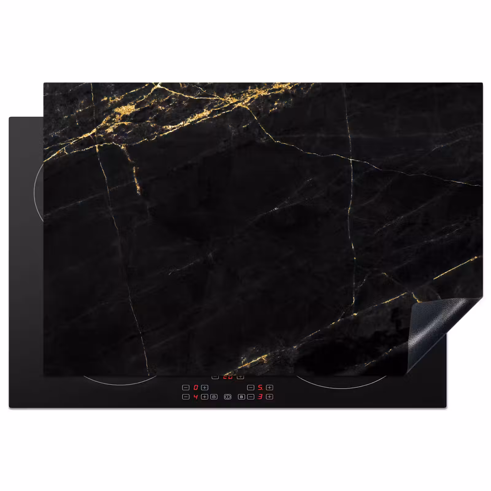 Induction Hob Cover - Golden Lightning in Ebony — 1