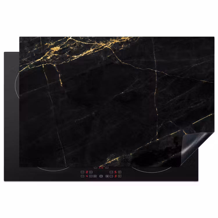 Induction Hob Cover - Golden Lightning in Ebony — 1