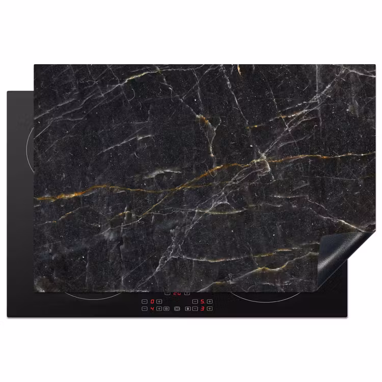 Induction Hob Cover - Marble - Black - Gold - Gray - Marble texture — 1
