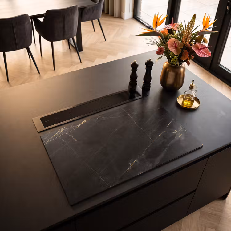 Induction Hob Cover - Black - Gold - Marble — 2