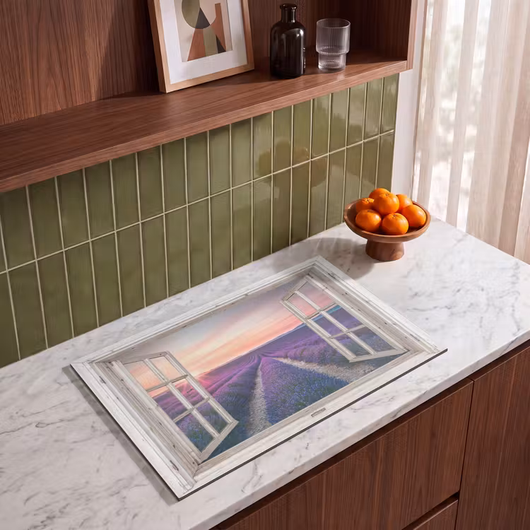 Induction Hob Cover - See-through - Lavender - Flowers - Wood - Sunset - Purple — 3