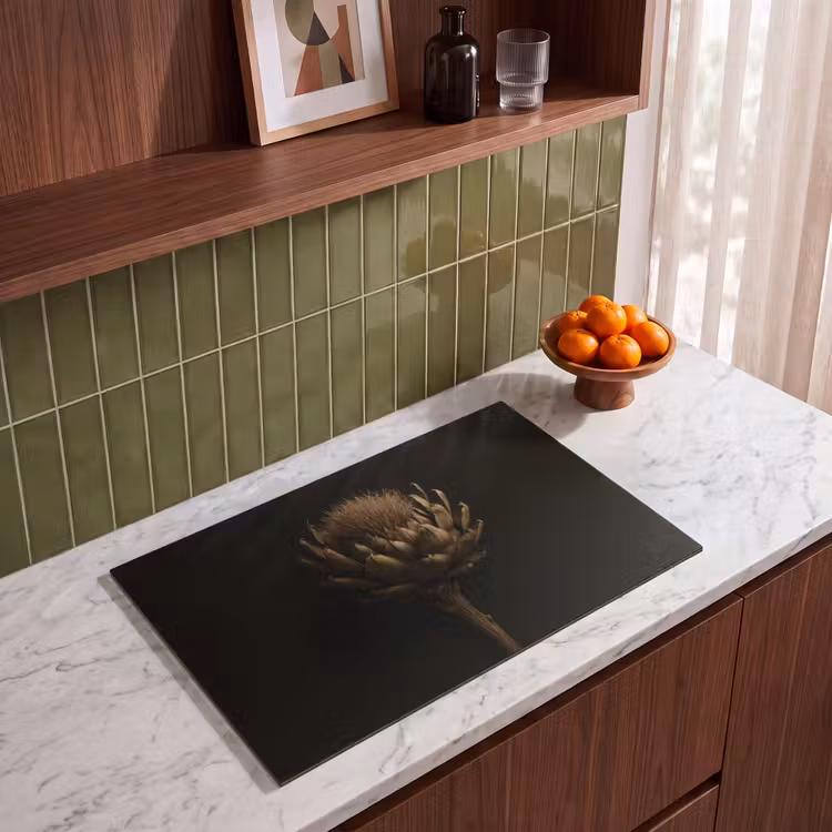 Induction Hob Cover - Dark brown - Flower - Texture - Artichoke — 3