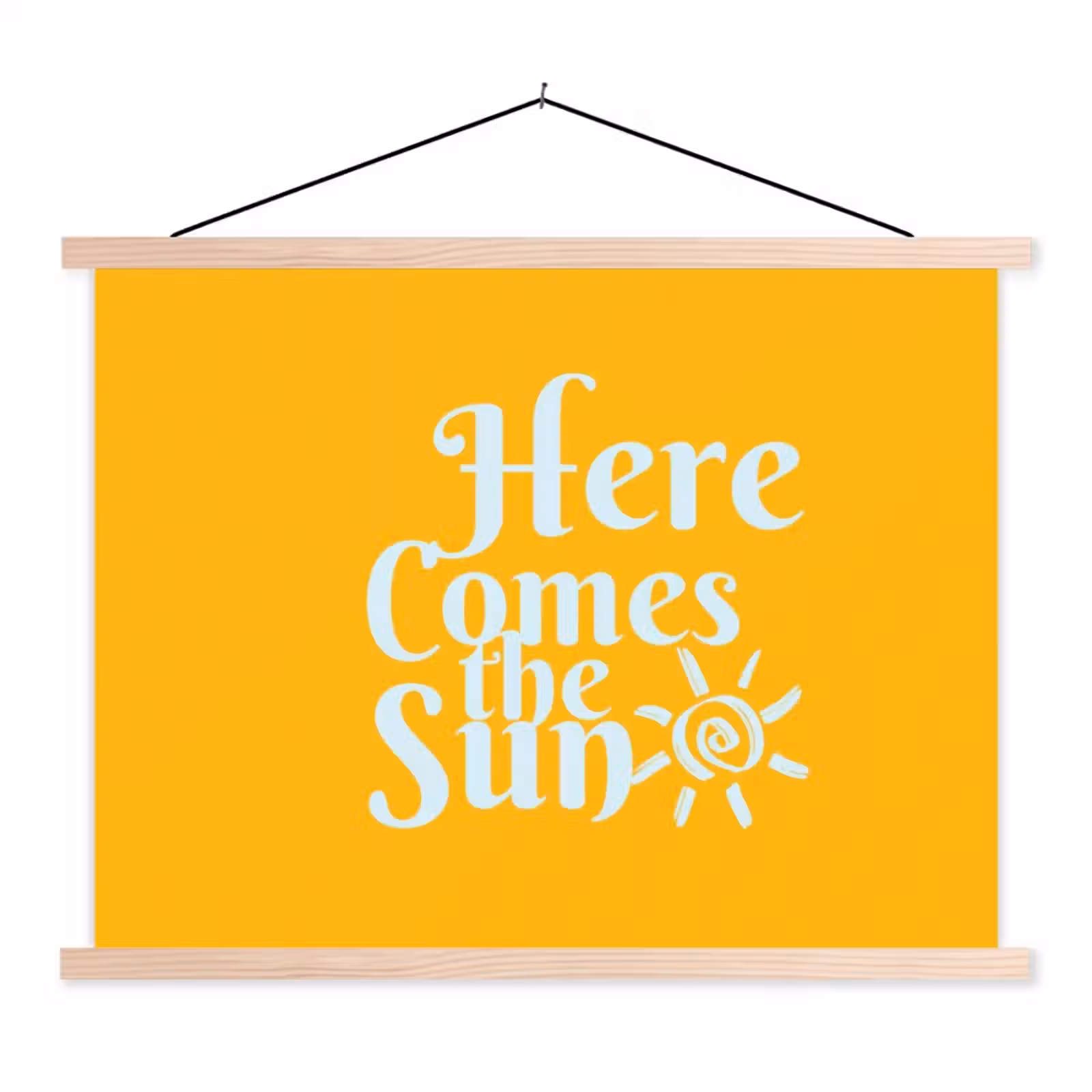 Hanging Poster - Yellow - Blue - Here comes the sun — 1