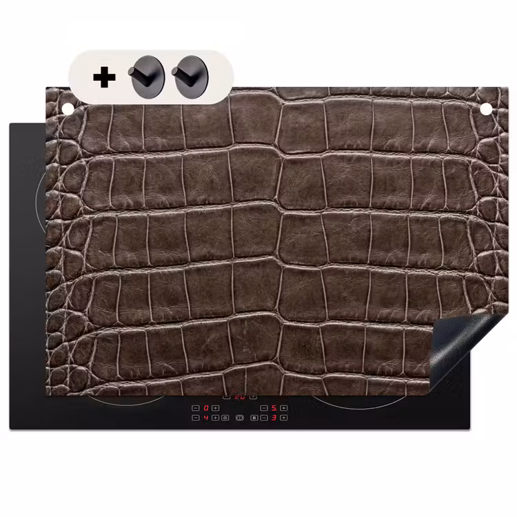 Induction Hob Cover & Splashback (2-in-1) - Leather - Crocodile - Matte — 1