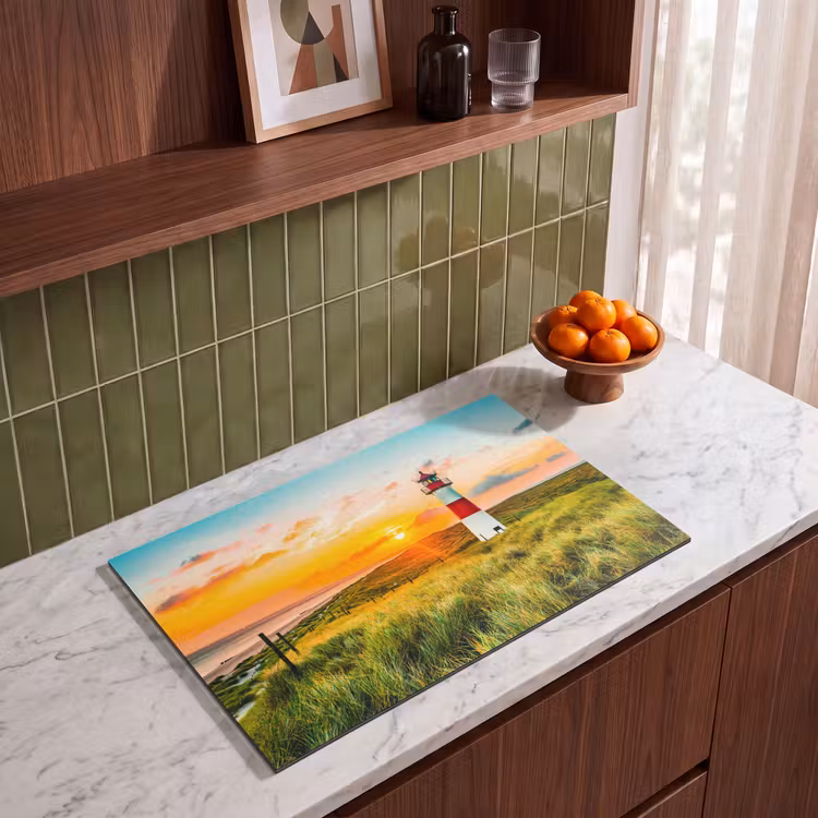 Induction Hob Cover - Lighthouse - Nature - Sun - Landscape - Grass - Beach - Sea — 3