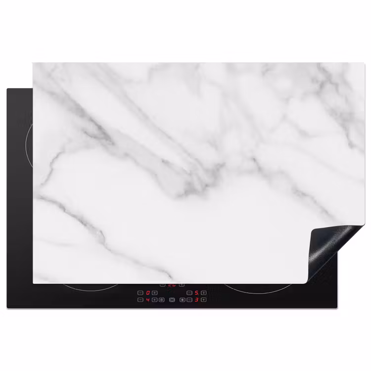 Induction Hob Cover - White Marble Zen — 1